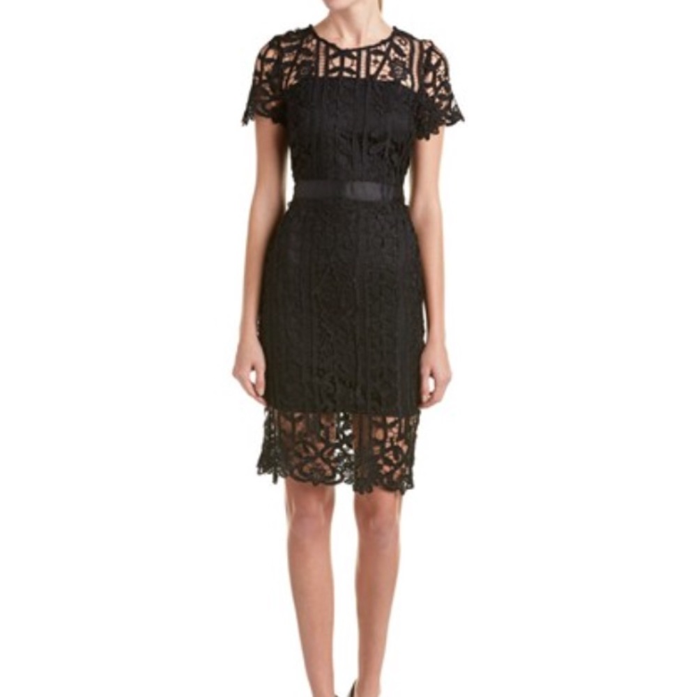 JUST ME Black Crepe Shift Dress