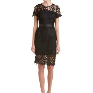 JUST ME Black Crepe Shift Dress