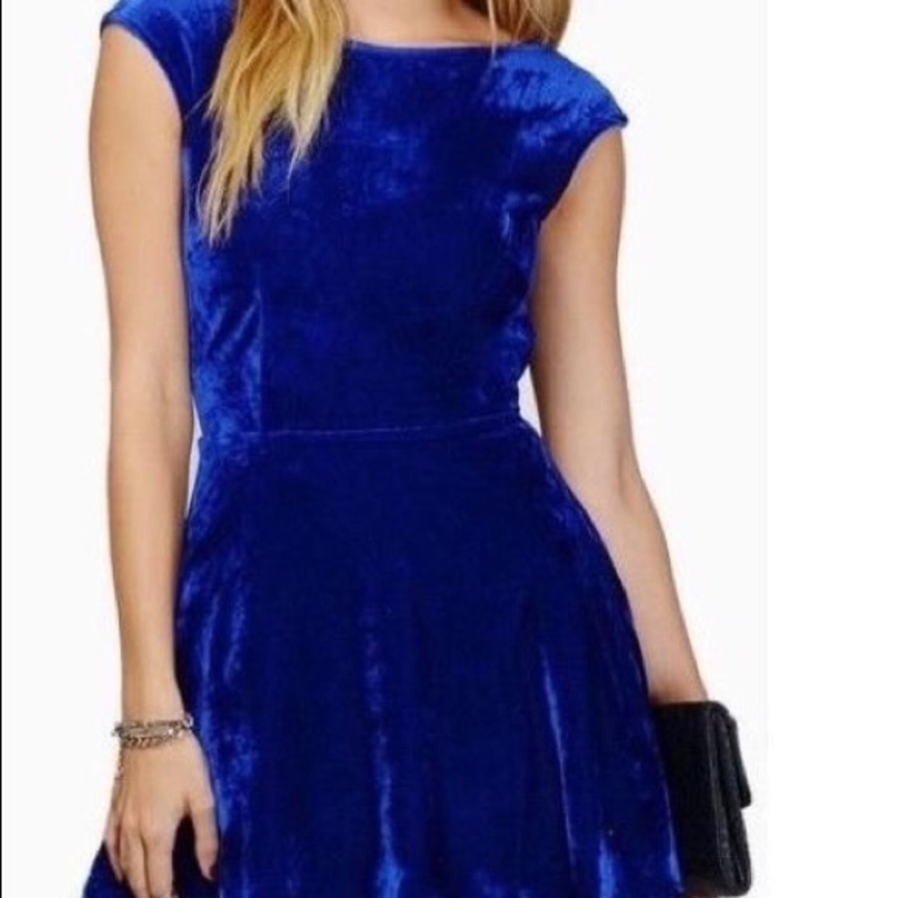 Velvet open back skater dress