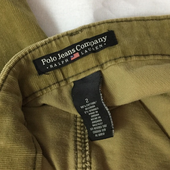 Polo Jeans Co yellow/green corduroy jeans size 2 - Picture 2 of 4