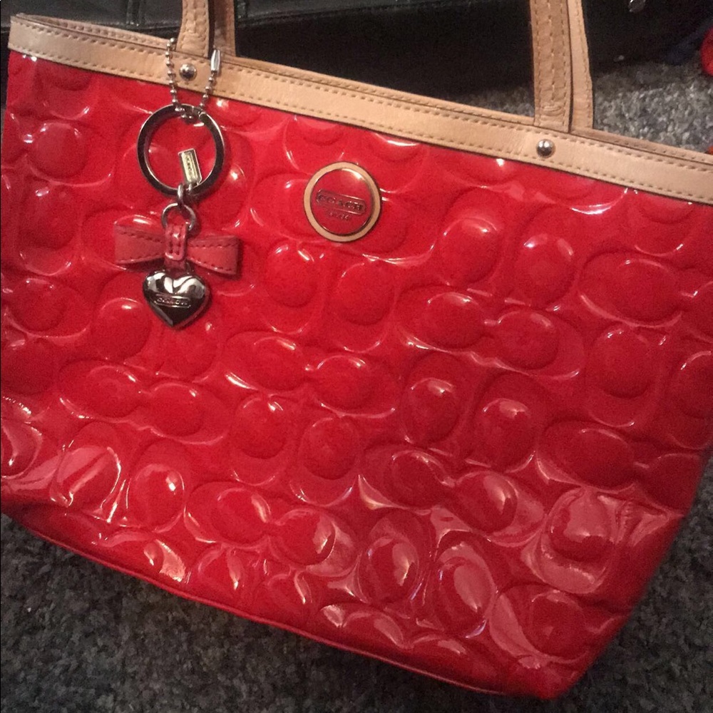 Red coach purse