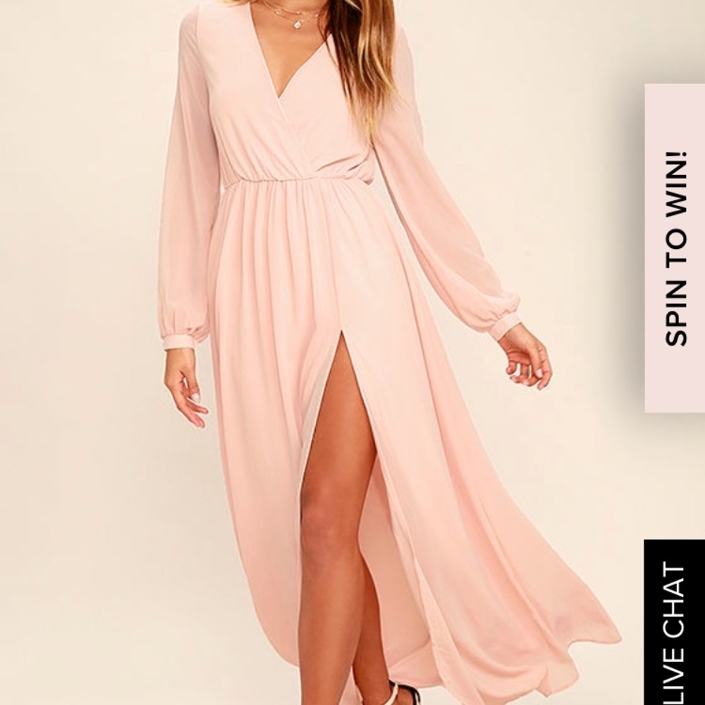 Blush pink maxi dress