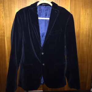 Zara Teal Velvet Blazer