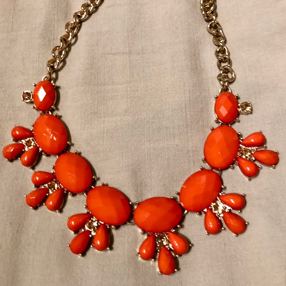 Banana Republic Orange Statement Necklace