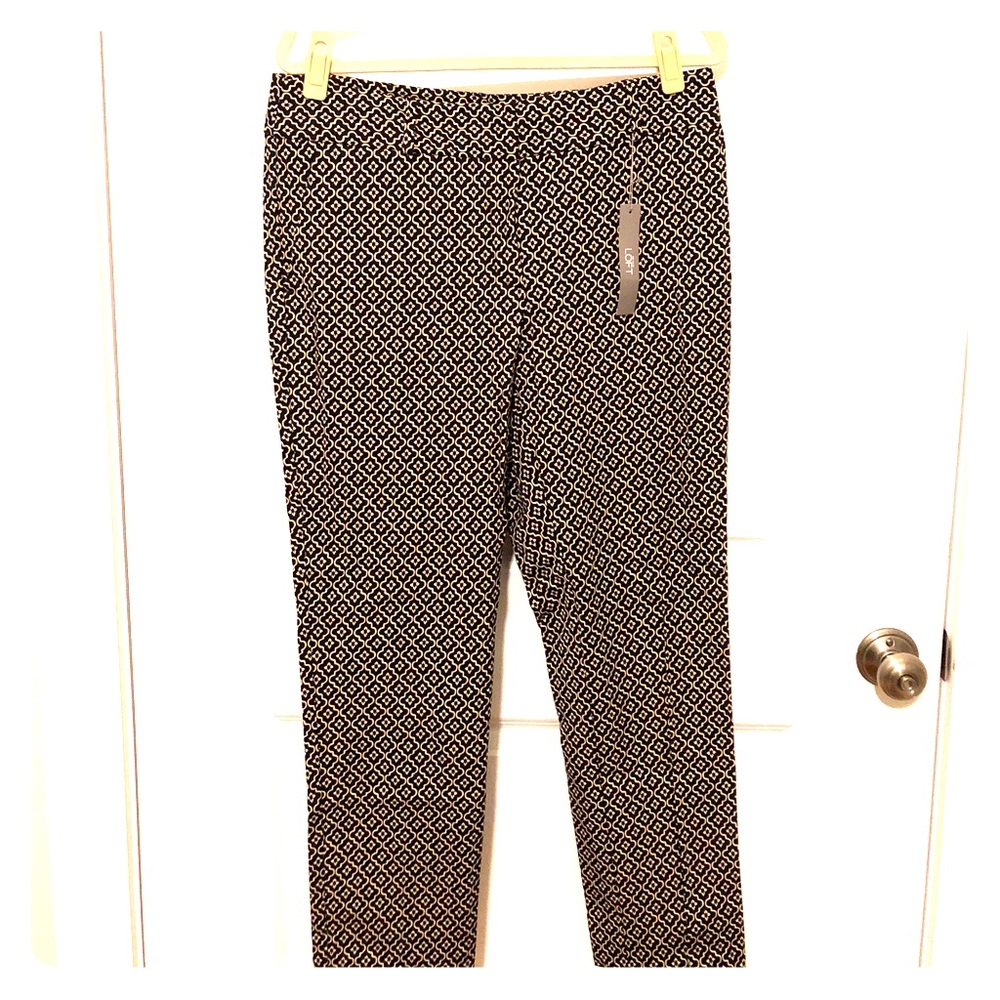 LOFT Black/Tan Julie Fit Skinny Ankle Pants