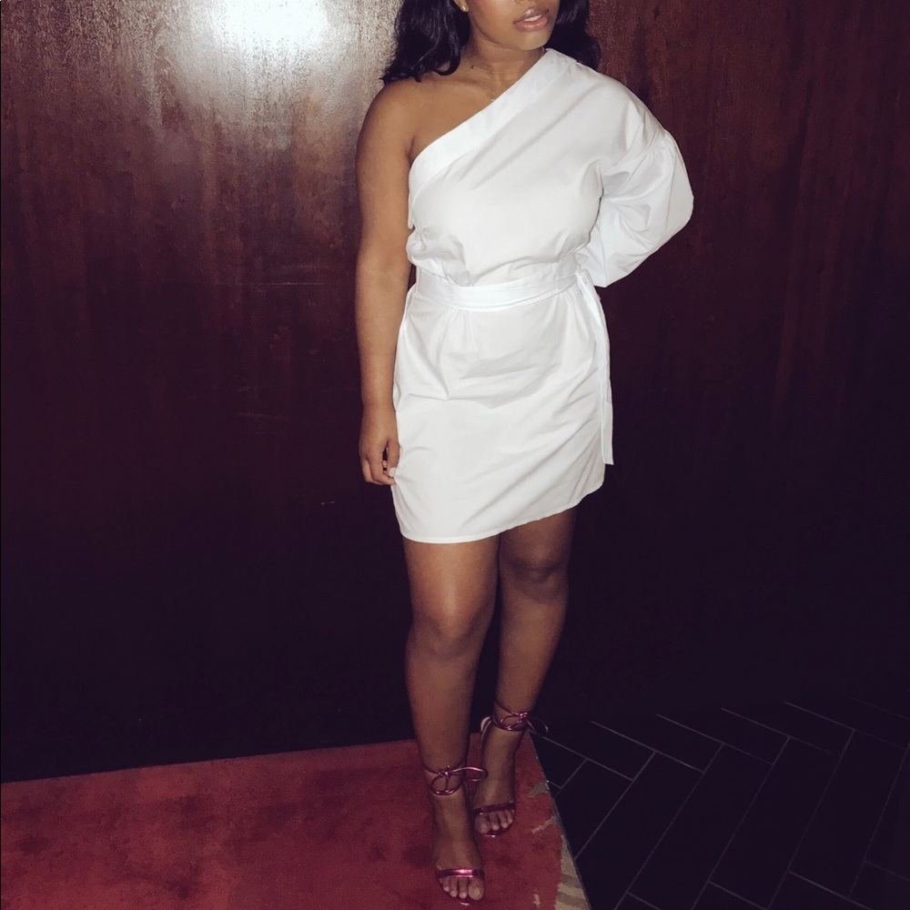 White One Shoulder Mini Dress