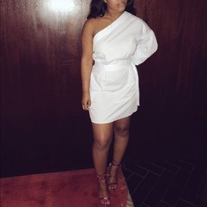 White One Shoulder Mini Dress