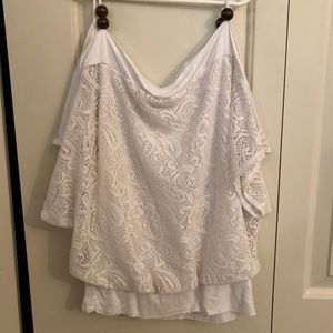 Flowy white lace shirt