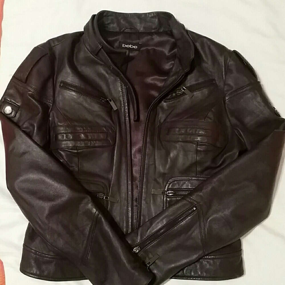 Leather biker jacket