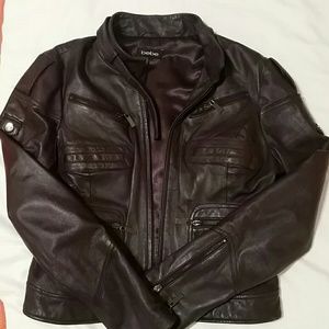 Leather biker jacket