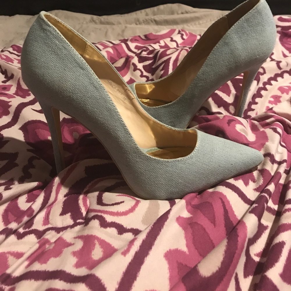 Denim heels