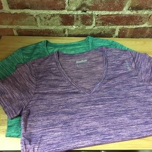 Two size large Reebok speedwick athletic tops