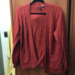 Urban outfitters red fisherman grandpa cardigan M
