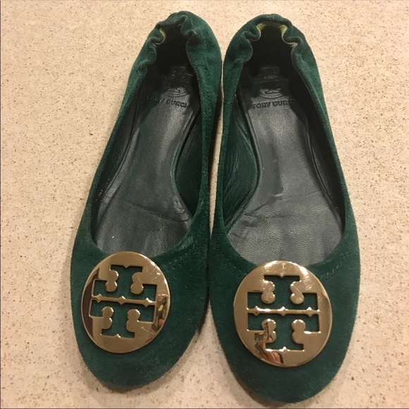 Tory Burch Shoes - ❌SOLD❌Gorgeous Tory Burch Green Suede Flat
