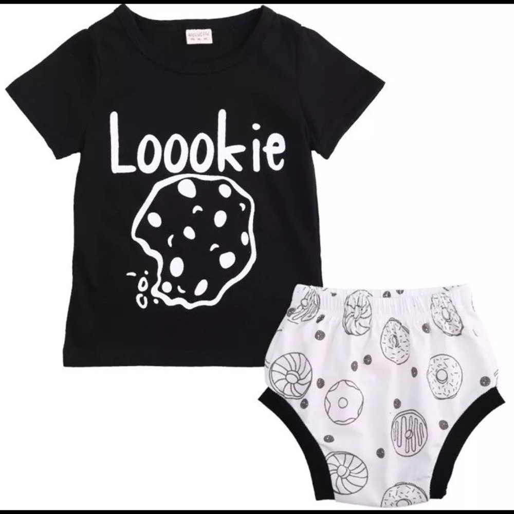 Baby 2 piece graphic tee set🍪 - Picture 2 of 2