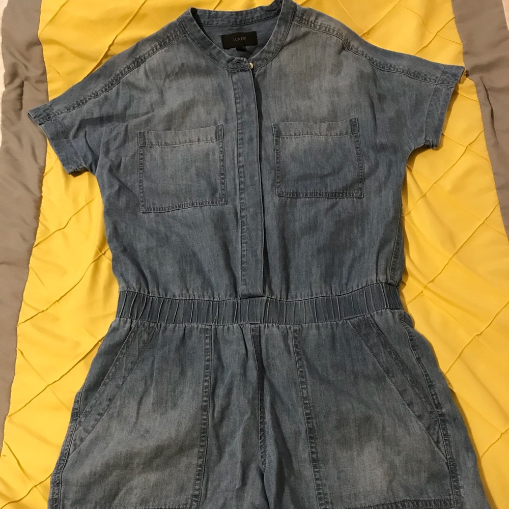 J. Crew chambray romper SO cute!
