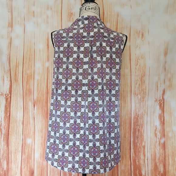 DANA BUCHMAN COLLARED SLEEVELESS TOP MEDIUM - Picture 4 of 5