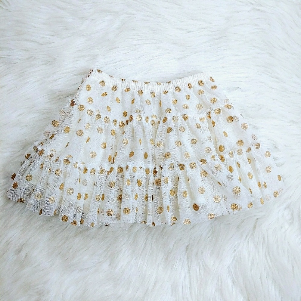 Oshkosh Girls 5T Gold polkadot tutu skirt