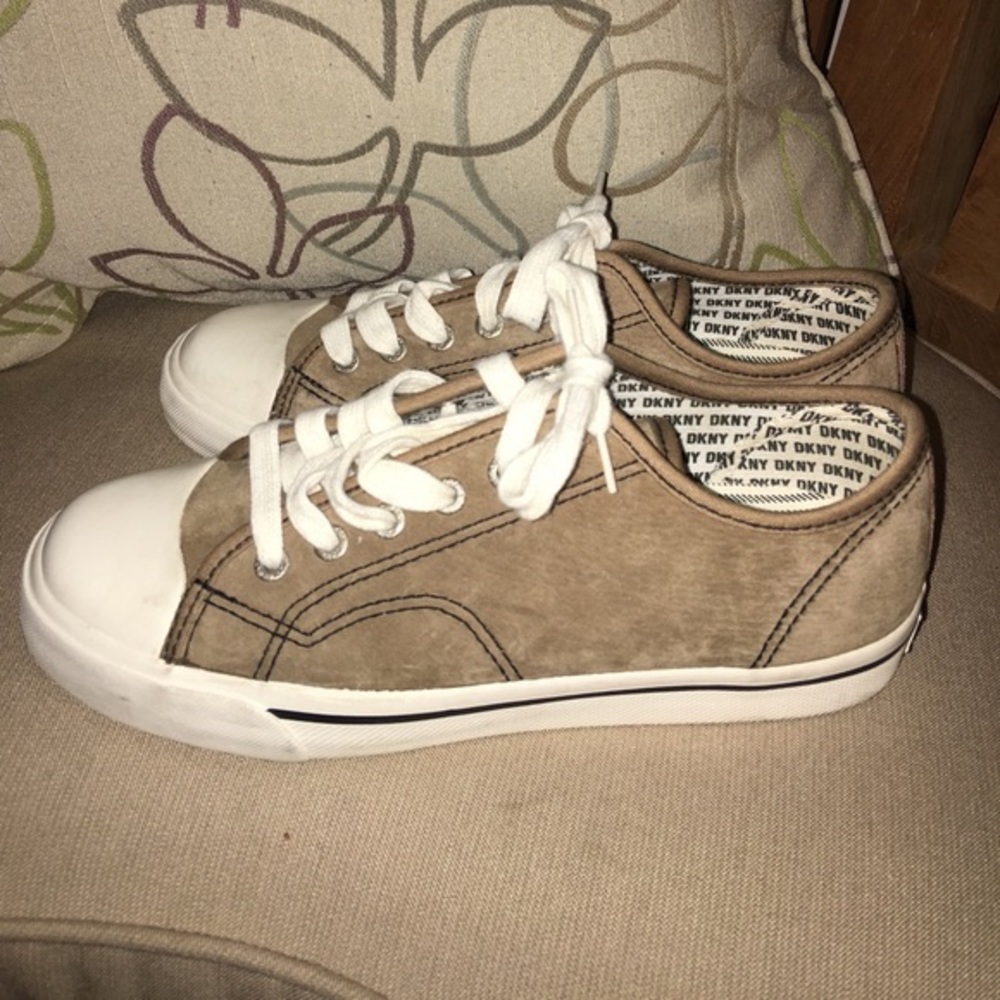 DKNY brown suede sneakers