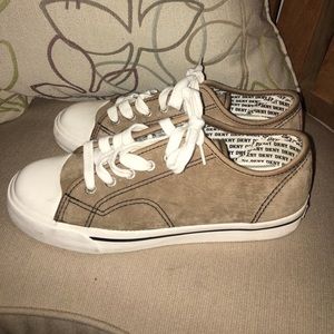 DKNY brown suede sneakers