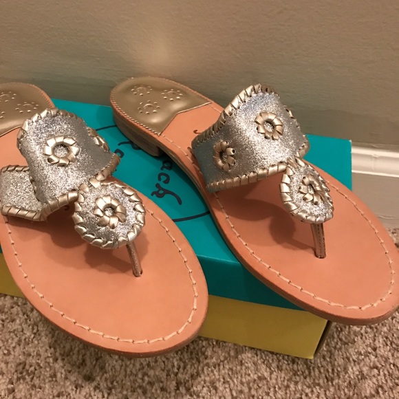 Jack Rogers Shoes - New Platinum Sparkle Jack Rodgers Sandals size 9.5