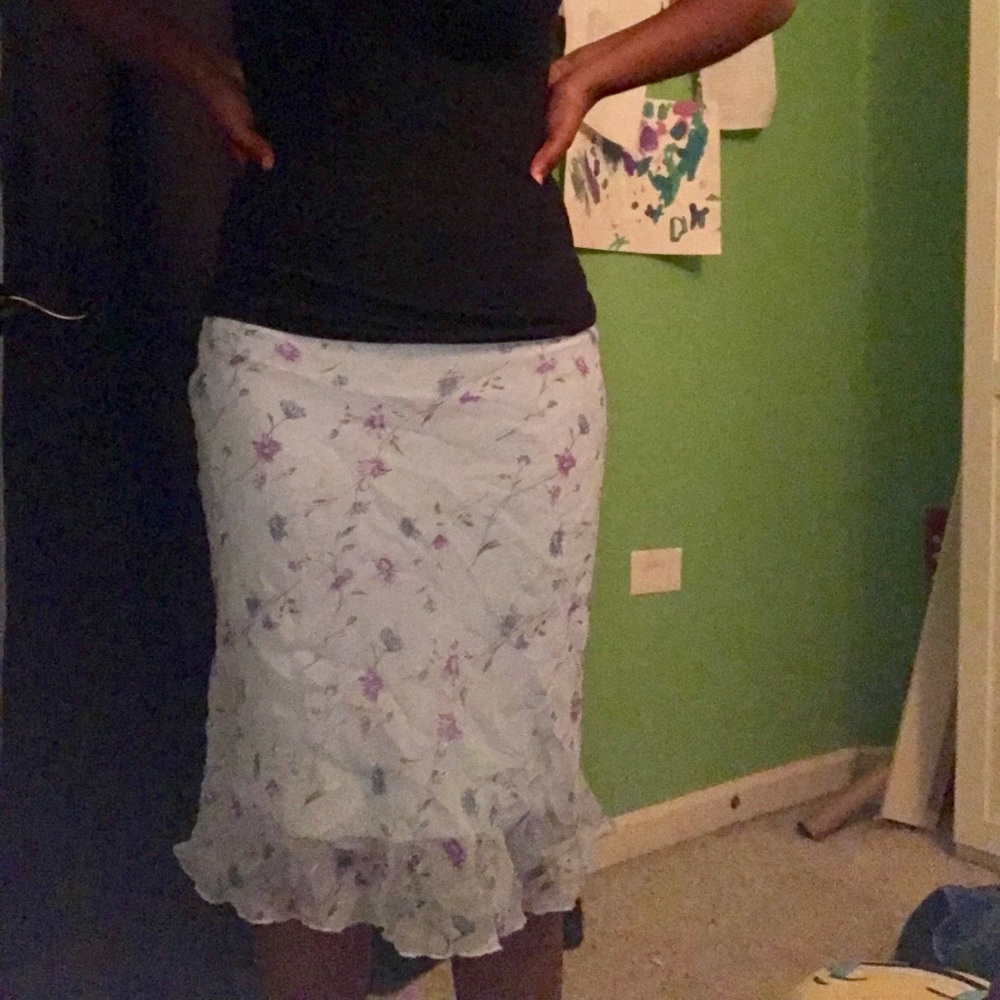 Floral sky blue skirt