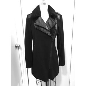 Sam Edelman Moto Military Asymmetric Wool Coat