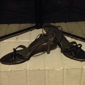 Cute silver sandal heels