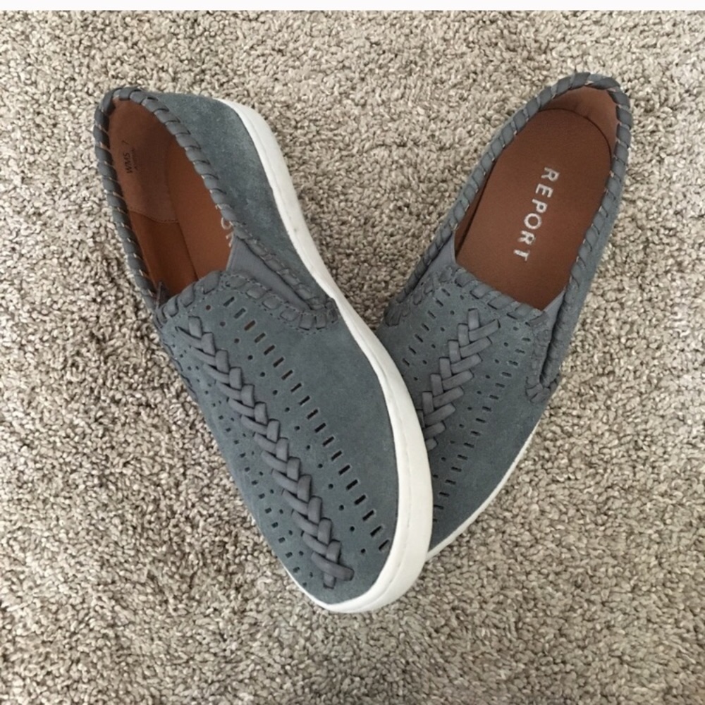 Grey slide on sneakers