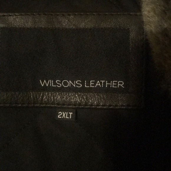 Wilson's Men Leather Jacket Fur around collar NEW - Picture 2 of 5