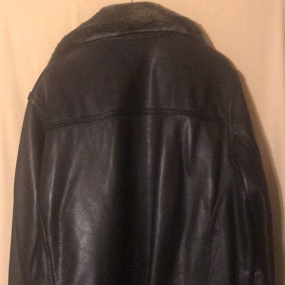 Wilson's Men Leather Jacket Fur around collar NEW - Picture 4 of 5