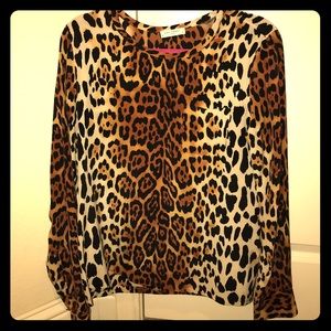 Equipment Femme brand new silk leopard print top