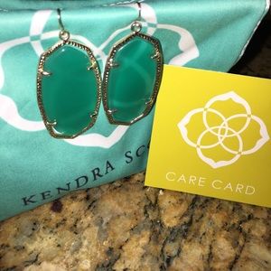 Kendra Scott Danielle Earrings Green with Gold