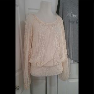 Arden B Lace Blouse Can Be Worn Off the Shoulder