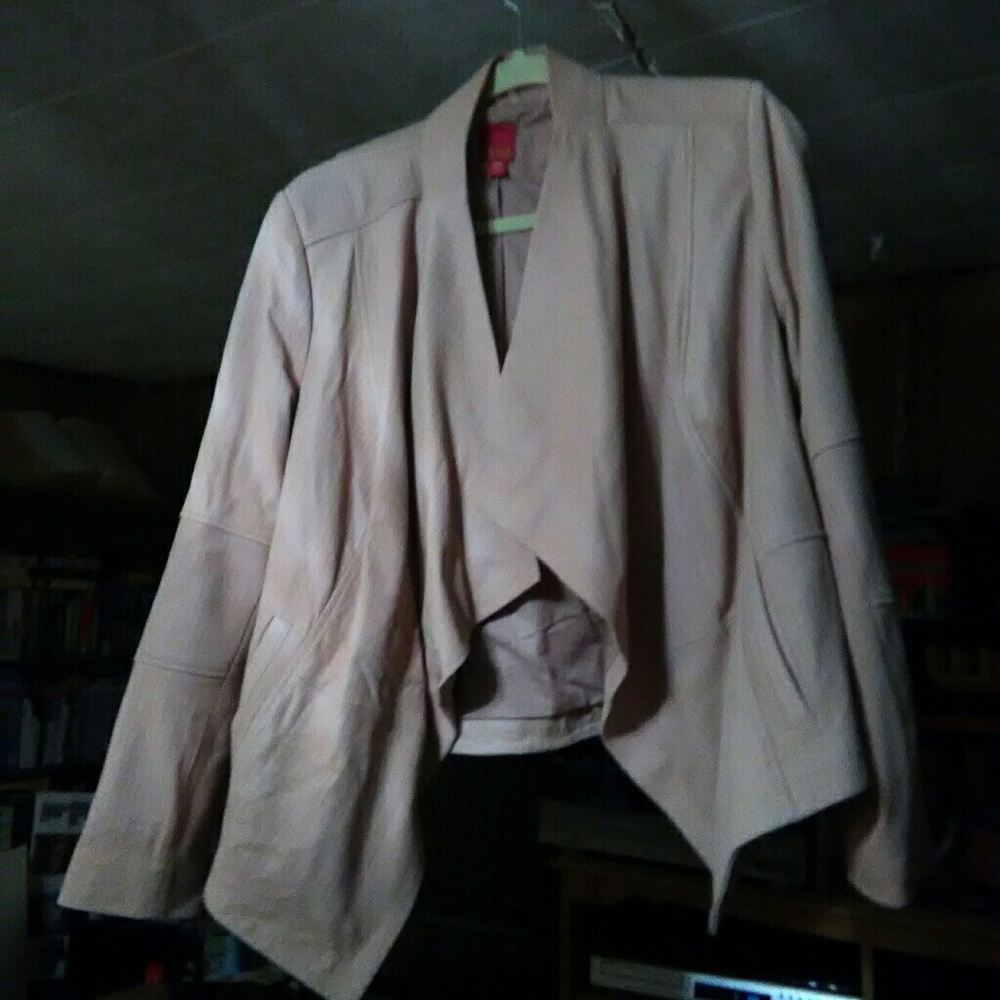 G.i.l.i. leather coat sz 18w taupe