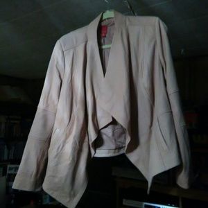 G.i.l.i. leather coat sz 18w taupe