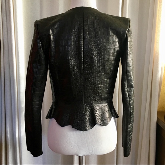 SOLD Isabel Marant Croc Embossed Leather Jacket XS - Picture 7 of 8