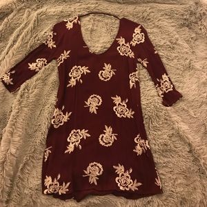 Maroon Floral Dress
