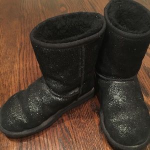 Girls Black Sparkle Uggs