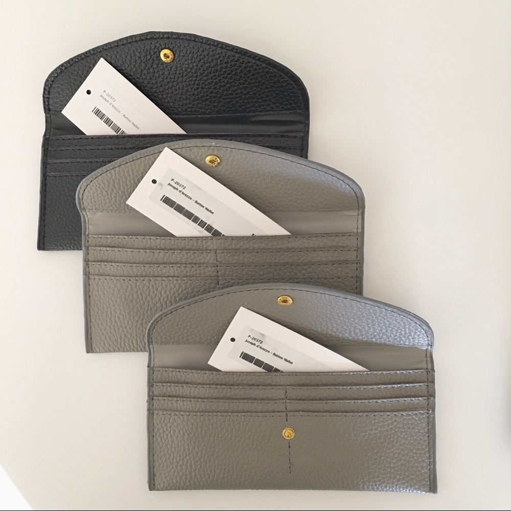 NEW pebbled grey leather wallet.