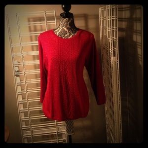 Red Metallic Alfred Dunner Holiday Sweater
