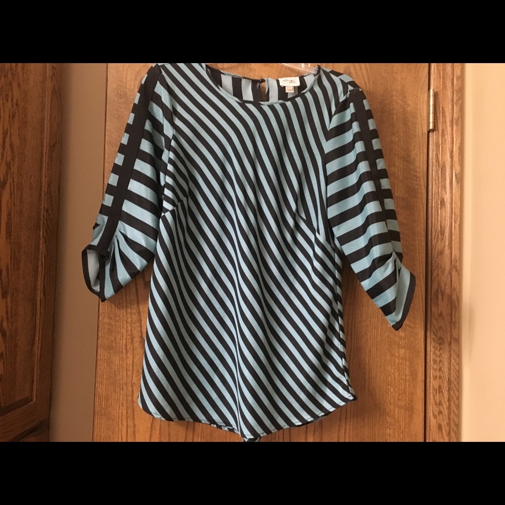 Teal & black stripped tunic