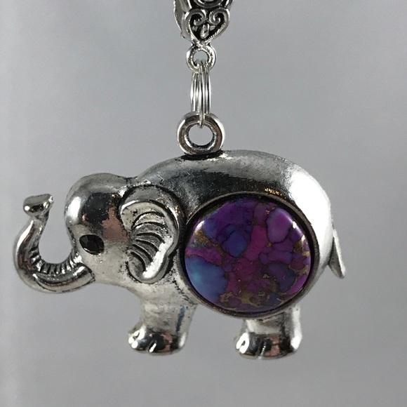 HM Simon Creation Jewelry - Purple Mohave Cooper Turquoise Elephant A-11-19