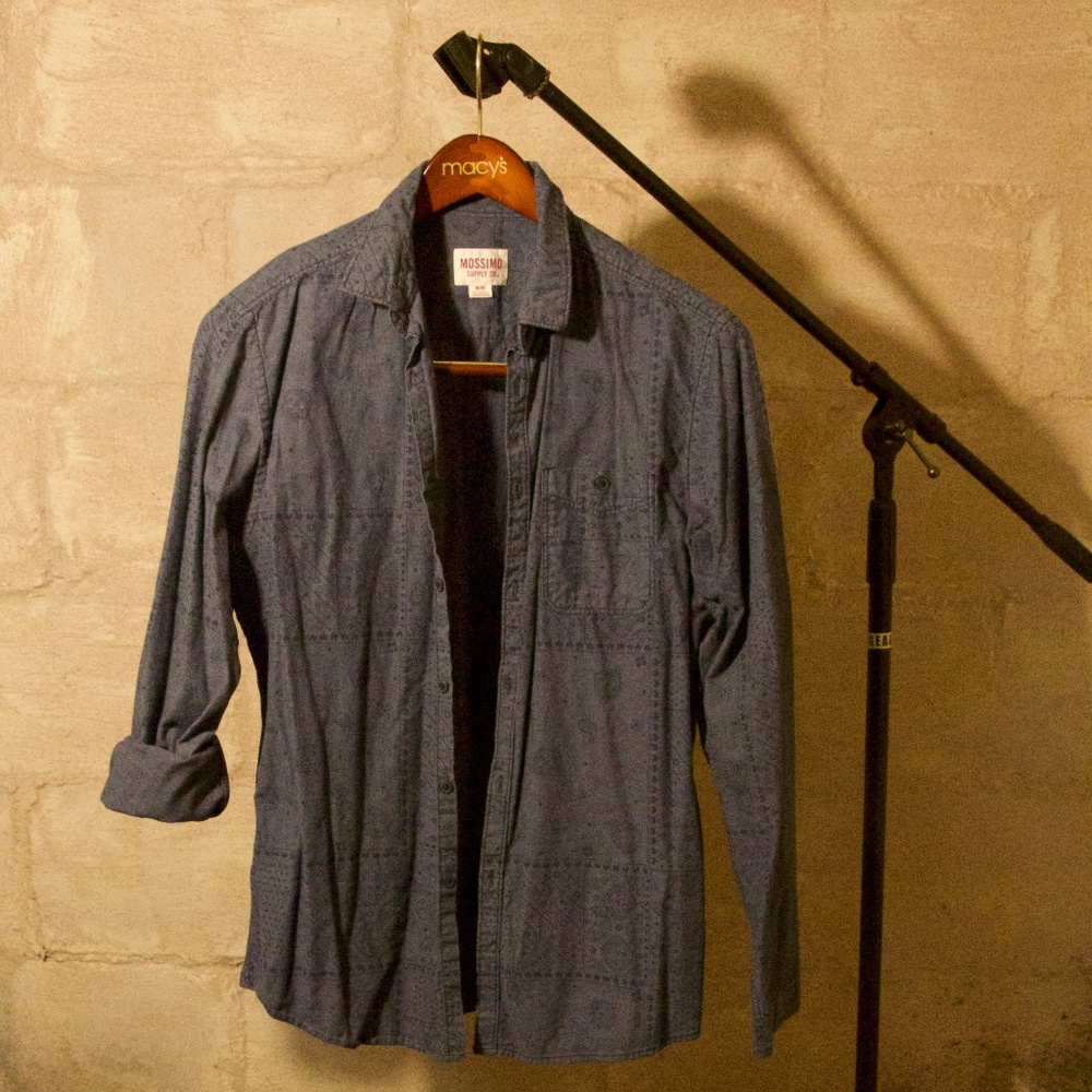 Mossimo Blue Button Down Long Sleeve