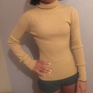 Gorgeous Gold Long sleeve turtle neck sweater