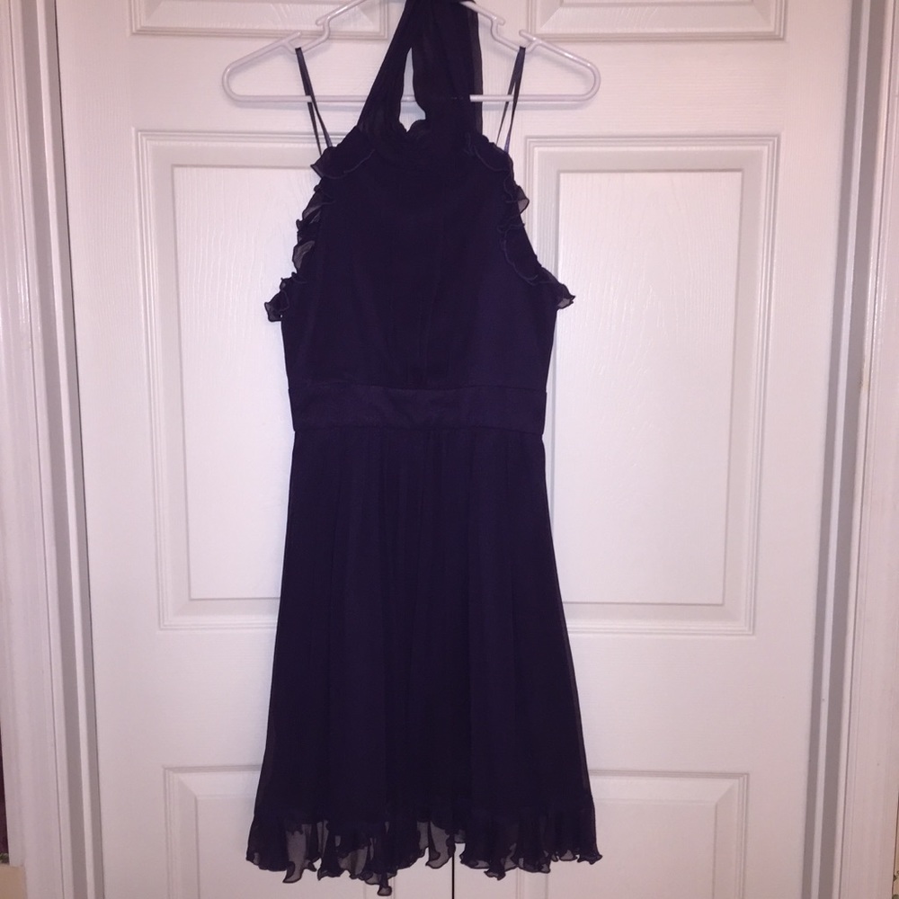 MaxandCleo Sleeveless Silk Crepe Eggplant Dress 2