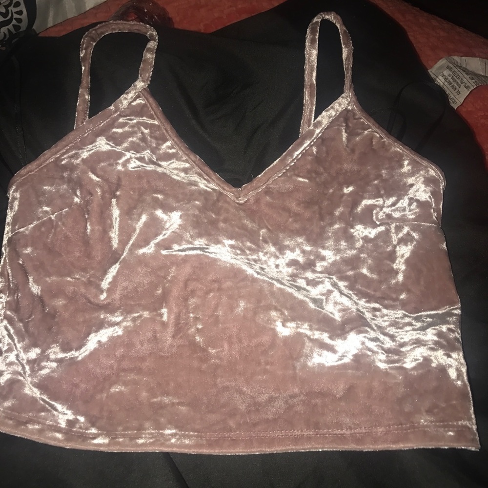 Pink velvet top