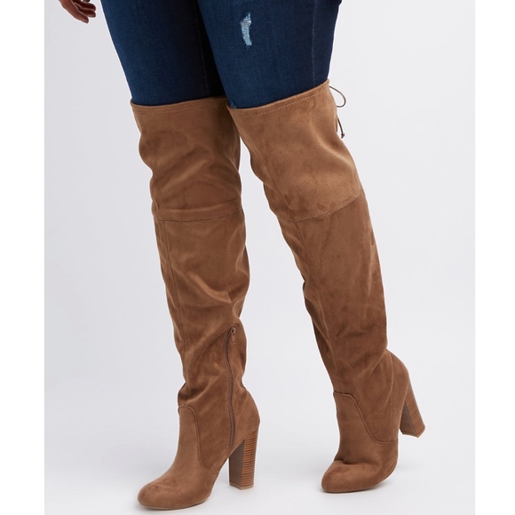 Wide Calf & Width Tie Back Over the Knee Boots 8W - Picture 1 of 2