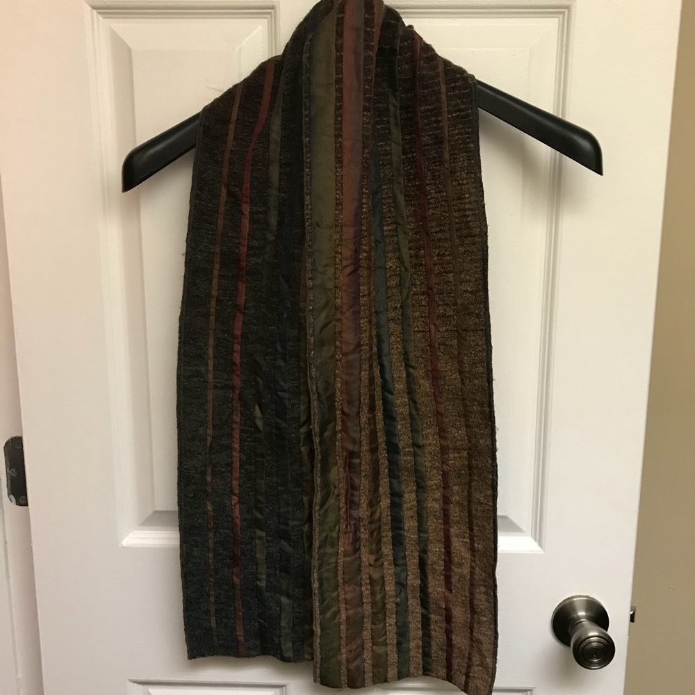 Gorgeous Deep Silk Ombré, & Solid Wool Scarf - ONE OF A KIND