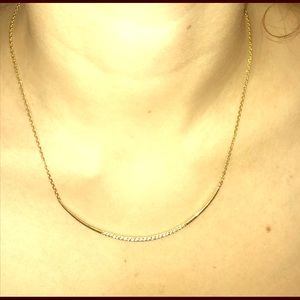 Stella and dot crescent pave bar necklace